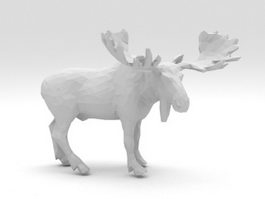 Bull Moose Low Poly 3d preview