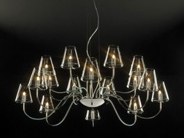 Industrial Glass Chandelier 3d model preview