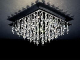 Crystal Flush Chandelier 3d preview