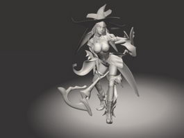 Pretty Witch Warrior 3d model preview