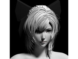 Anime Girl Head 3d model preview