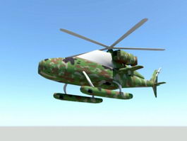 Camouflage Helicopter 3d model preview