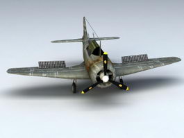 WW2 Fighter Plane 3d model preview