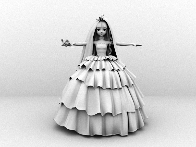 Cartoon Bride 3d rendering