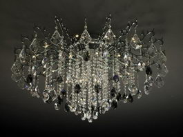 Crystal Chandelier Flush Mount Light 3d preview