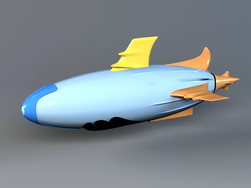 Cartoon Airship 3d rendering