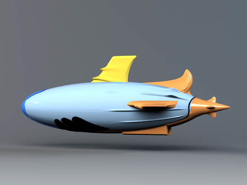Cartoon Airship 3d rendering