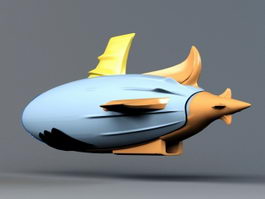 Cartoon Airship 3d preview