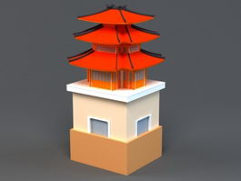 Ancient Chinese Temple 3d preview
