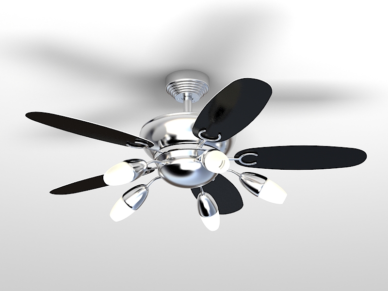 Ceiling Fan with Lights 3d rendering