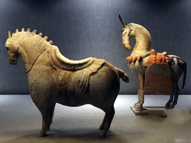 Ancient Chinese Horse Sculpture 3d rendering
