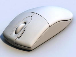 Vintage White Computer Mouse 3d model preview