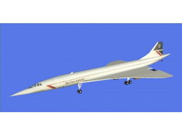 British Airways Concorde 3d model preview