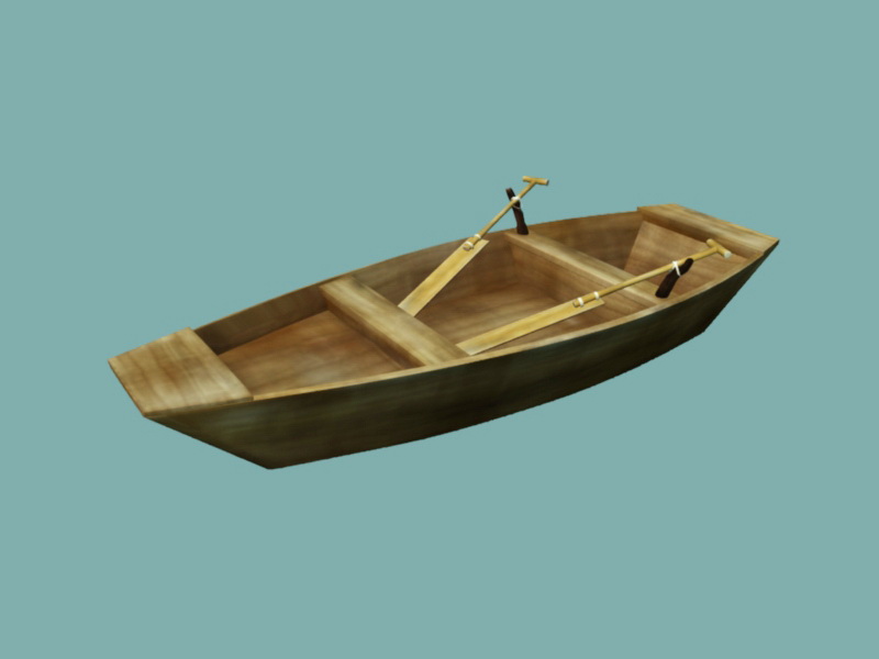 Old Wood Boat 3d rendering