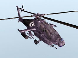 AH-64 Apache Helicopter 3d model preview
