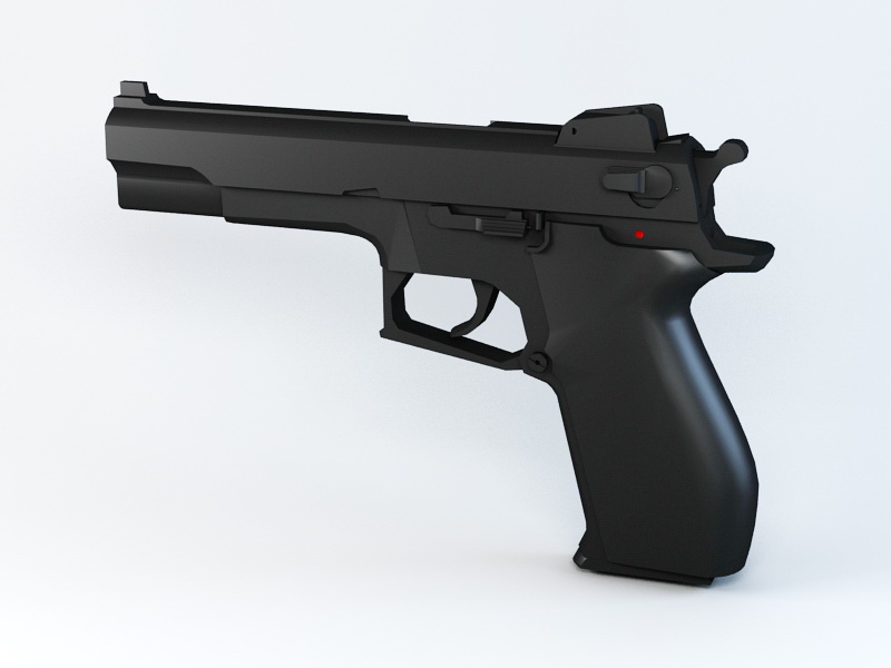 Black Pistol 3d rendering