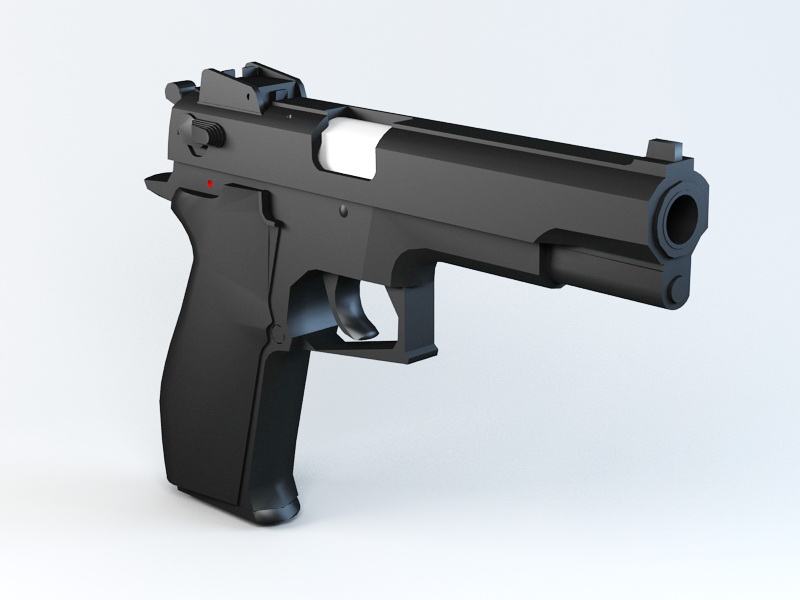 Black Pistol 3d rendering