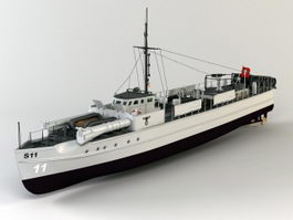 WWII German E-boat 3d model preview