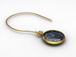 Gold Pocket Watch 3d model preview