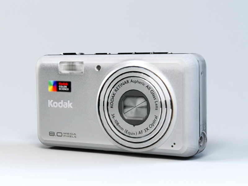 Kodak V803 Digital Camera 3d rendering