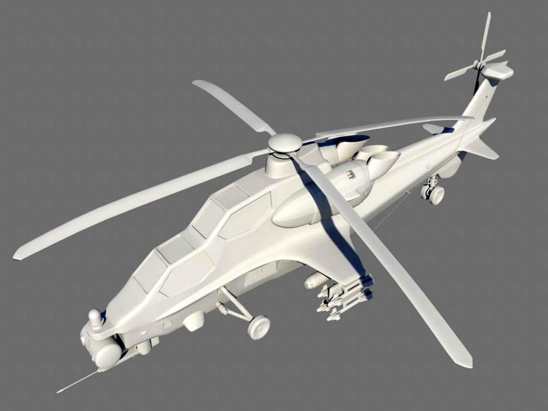 Armed Helicopter 3d rendering