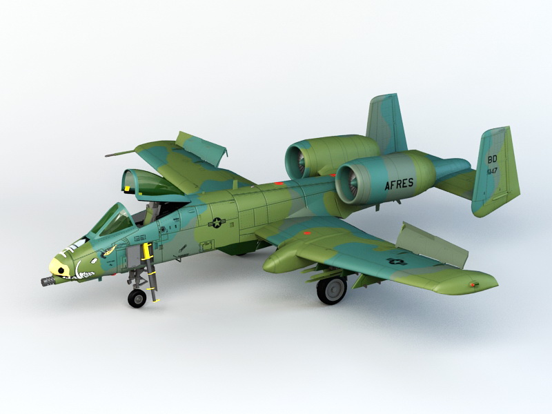 A-10 Thunderbolt 3d rendering