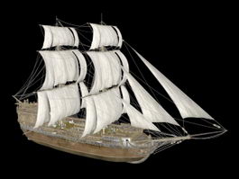 Sailing Warship 3d model preview