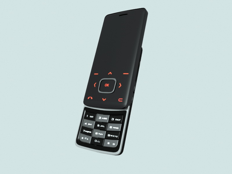 Black Slide Phone 3d rendering