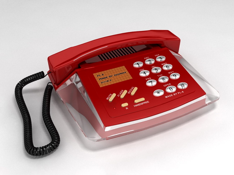 Red Telephone 3d rendering