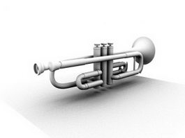 B♭ trumpet 3d model preview