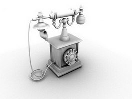 Old Style Classic Telephone 3d model preview