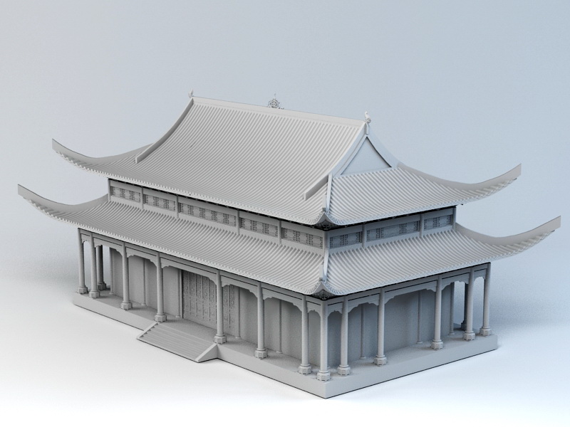 Imperial Chinese Palace 3d rendering
