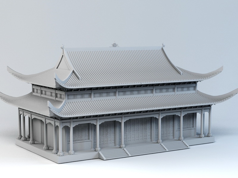 Imperial Chinese Palace 3d rendering