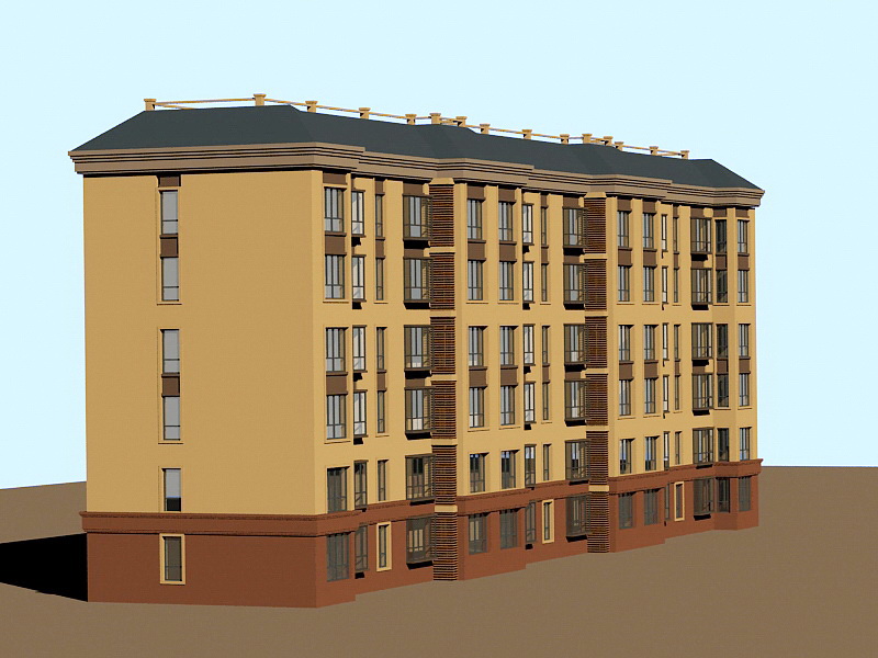 Communist Apartment Blocks 3d rendering