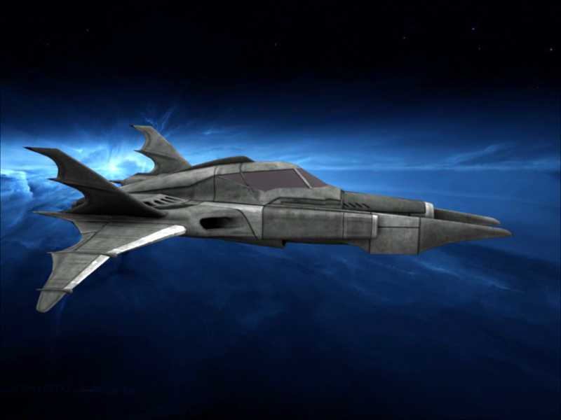 Batwing Sci-Fi Ship 3d rendering