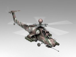 Mi-28 Attack Helicopter 3d model preview