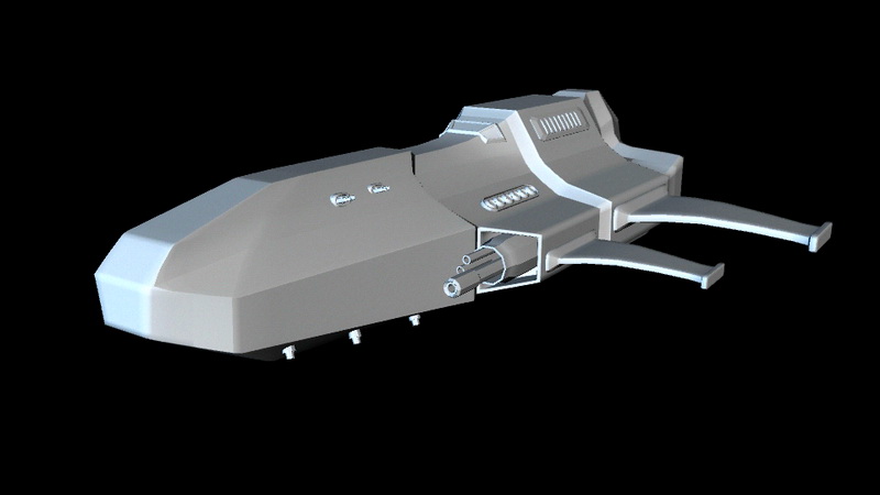 Sci-Fi Gunship 3d rendering