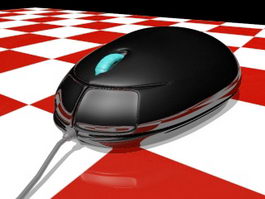 Black Computer Mouse 3d model preview