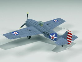 F4F Wildcat Fighter Aircraft 3d model preview