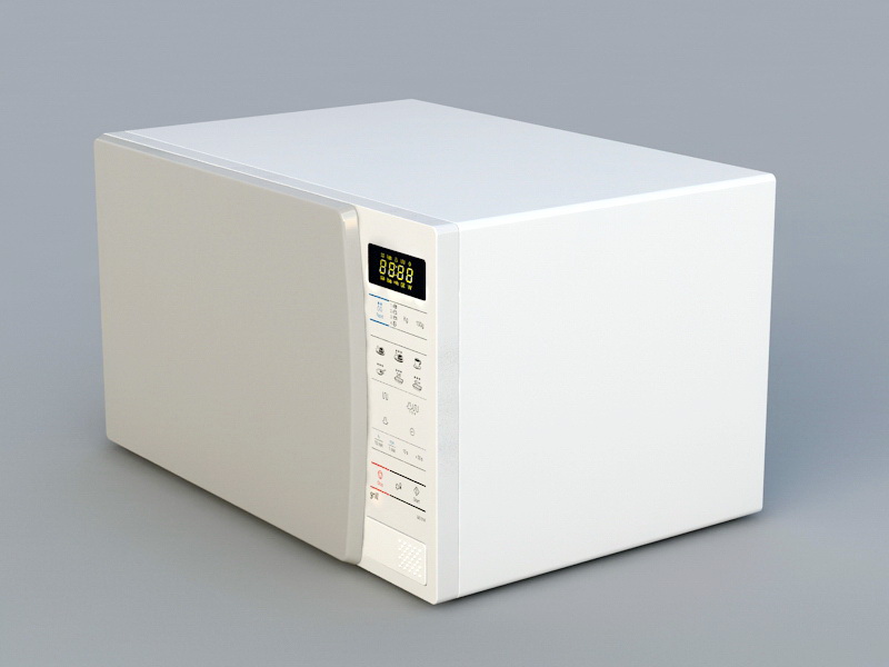 White Microwave 3d rendering