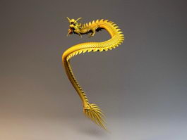Gold Chinese Dragon 3d model preview