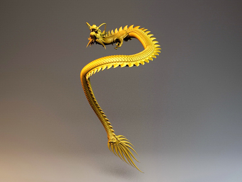 Gold Chinese Dragon 3d model 3ds Max files free download - CadNav