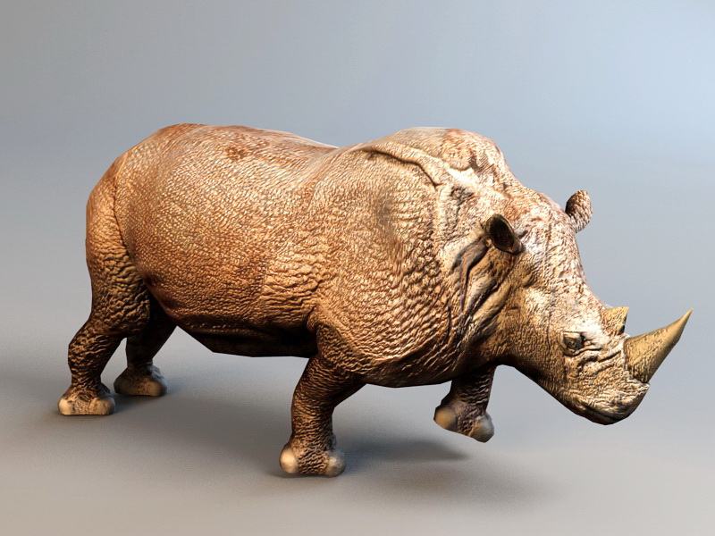 Rhino Attack Animation 3d rendering