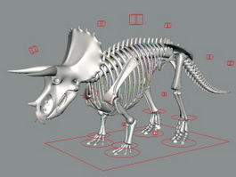 Triceratops Skeleton Rig 3d model Maya files free download - CadNav