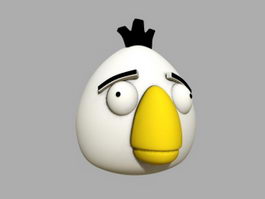White Angry Bird 3d model preview