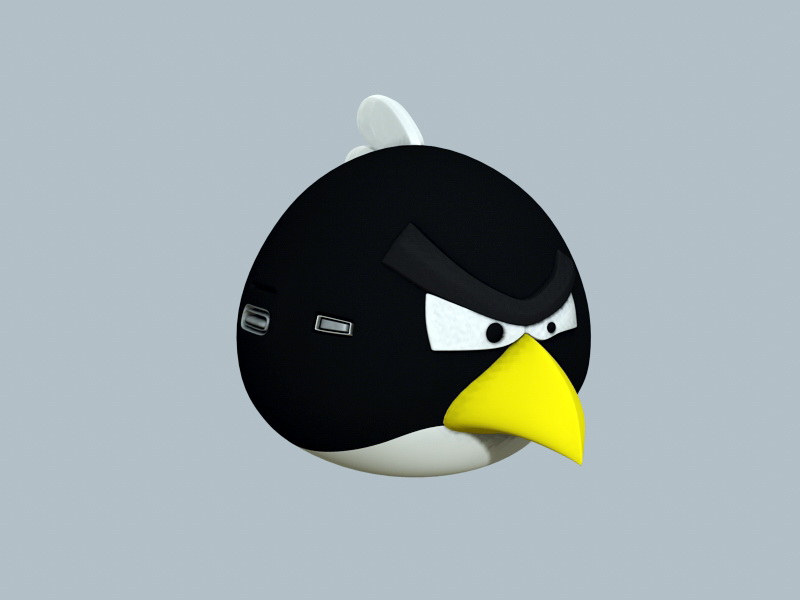 Angry Bird Black 3d rendering