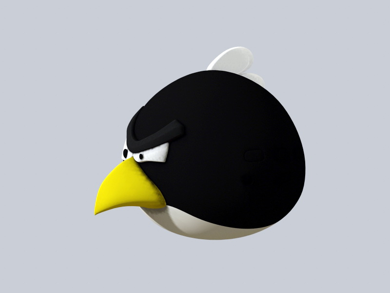 Angry Bird Black 3d rendering