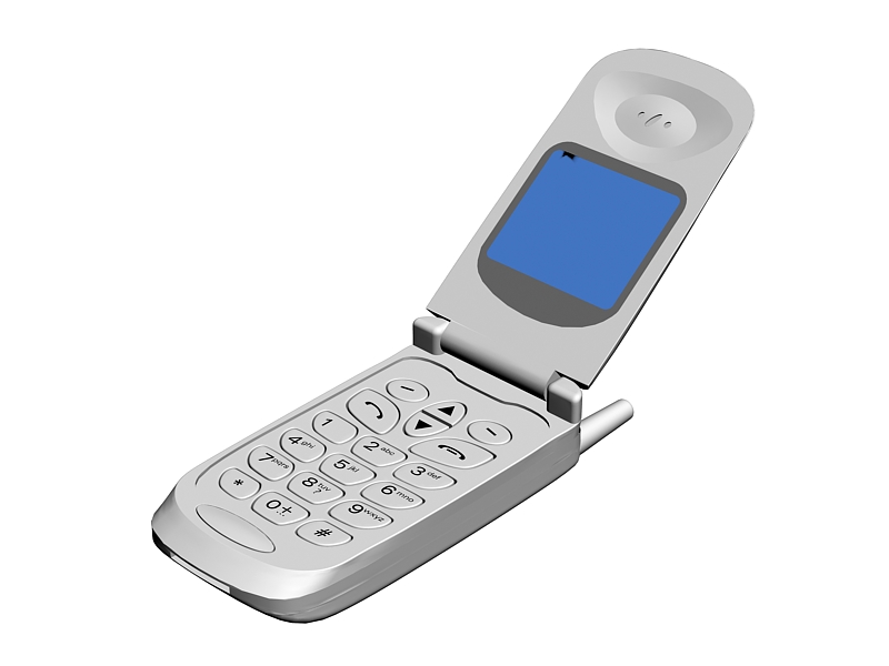 Old Flip Phone 3d rendering