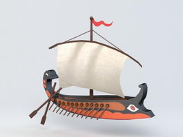Cartoon Ship 3d model preview