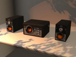 Computer Speakers with Subwoofer 3d model preview